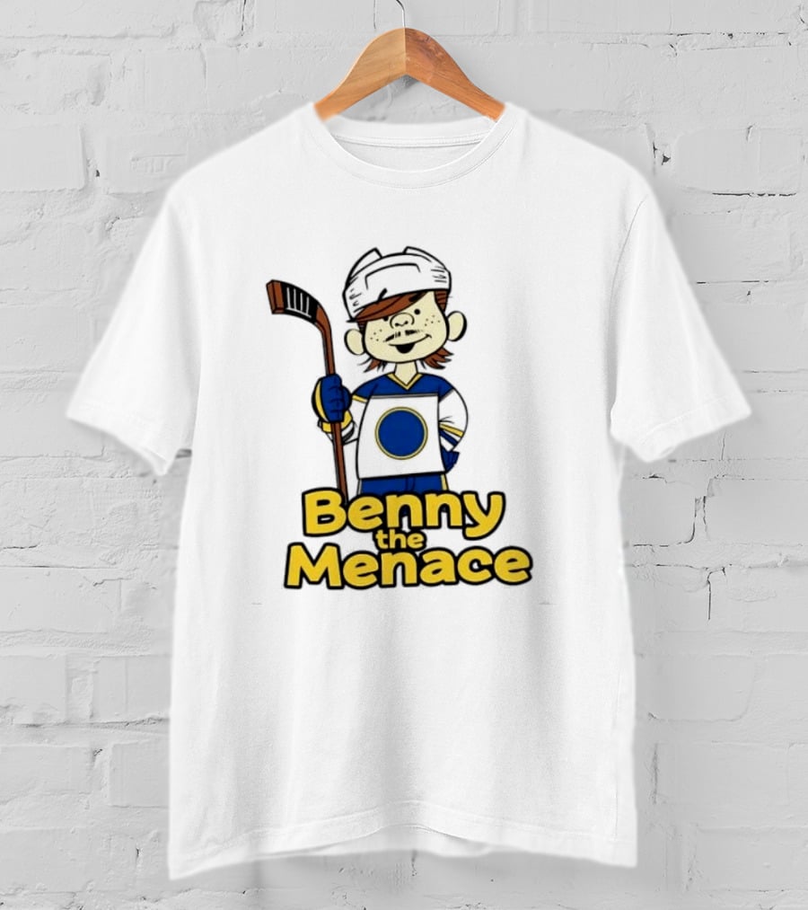 Zach Benson Benny The Menace Sabres Hockey Player Cartoon T-Shirt