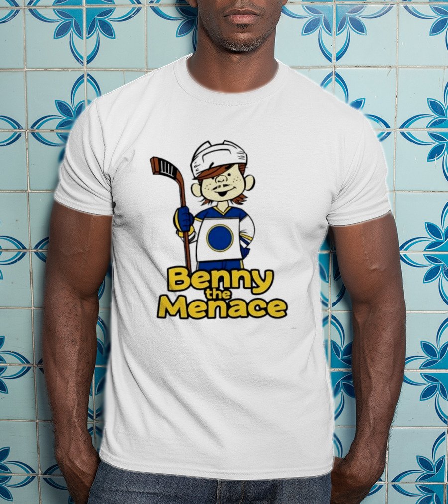 Zach Benson Benny The Menace Sabres Hockey Player Cartoon T-Shirt