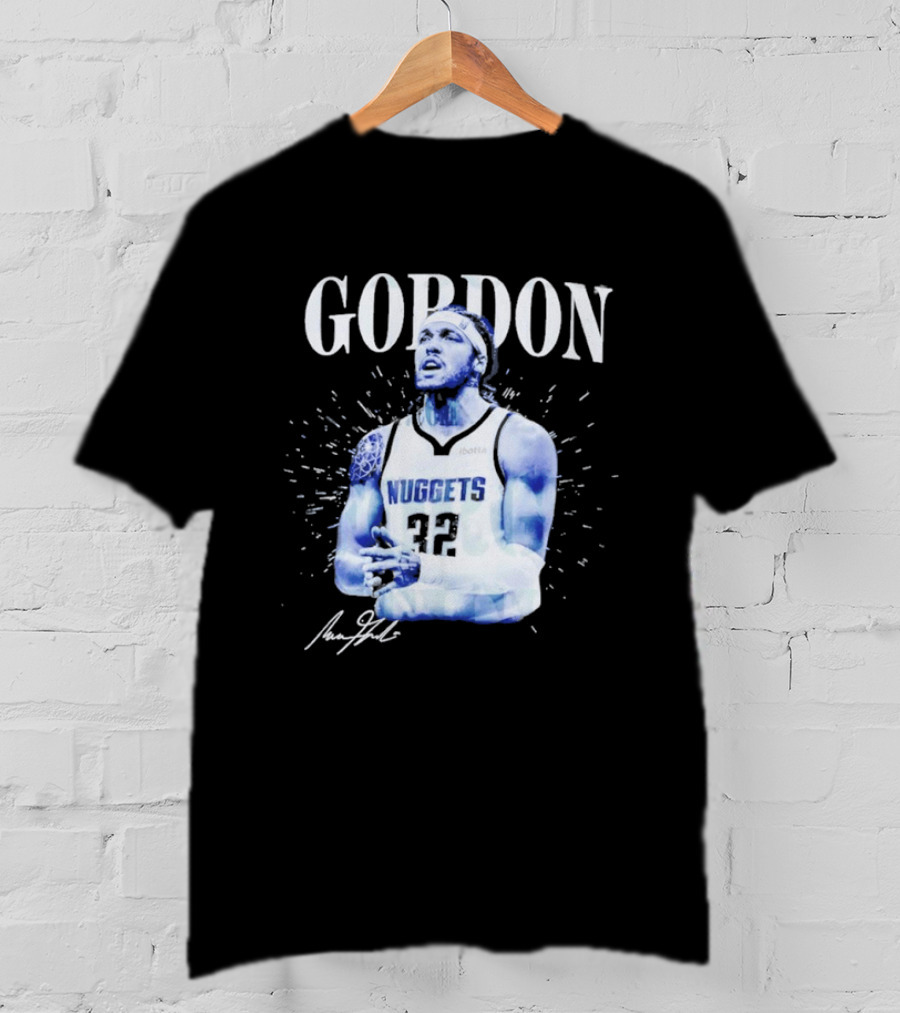 Gordon Aaron Denver Nuggets Basketball Player 50 Signature T-Shirt