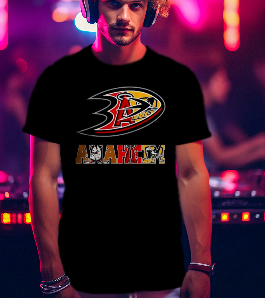 Anaheim Ducks Angels Lakers Sports Team Mashup T-Shirt