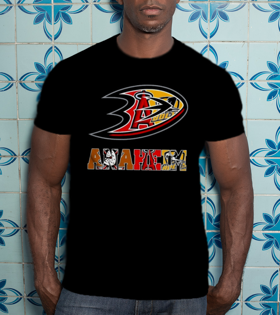 Anaheim Ducks Angels Lakers Sports Team Mashup T-Shirt