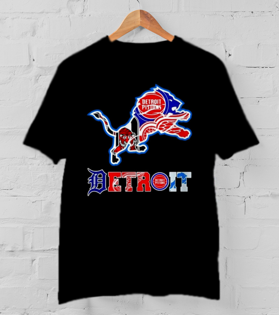 Detroit Lions Pistons Tigers Red Wings Sports Team Mashup T-Shirt