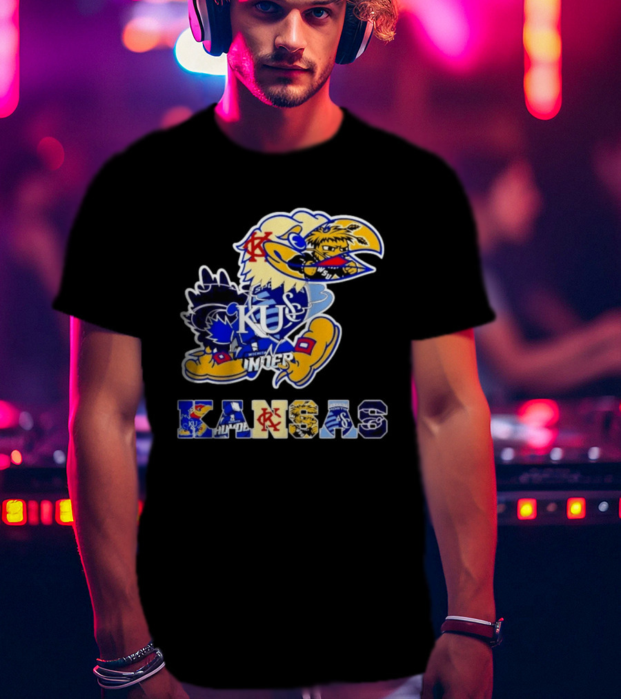 Kansas Jayhawks Wildcats Shockers Ichabods Team Mashup T-Shirt