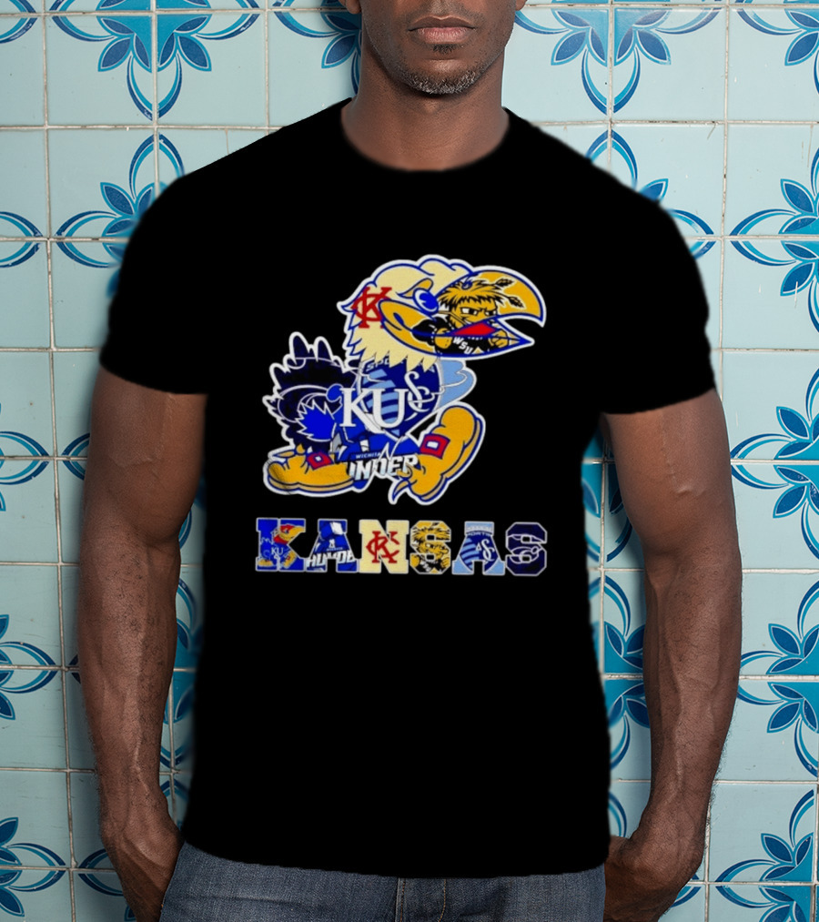 Kansas Jayhawks Wildcats Shockers Ichabods Team Mashup T-Shirt