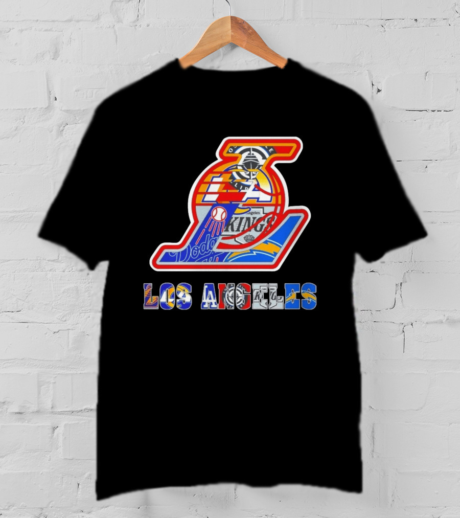 Los Angeles Dodgers Lakers Kings Chargers Sports Team Mashup T-Shirt
