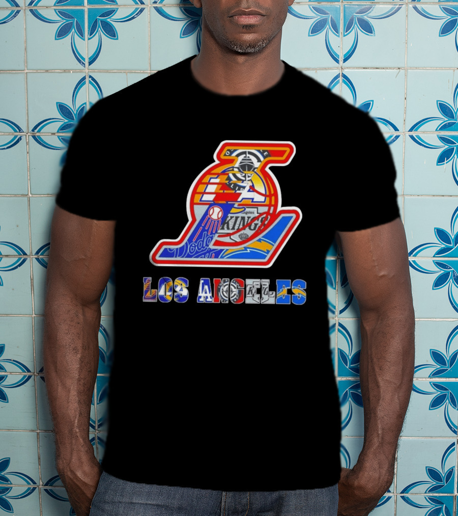 Los Angeles Dodgers Lakers Kings Chargers Sports Team Mashup T-Shirt