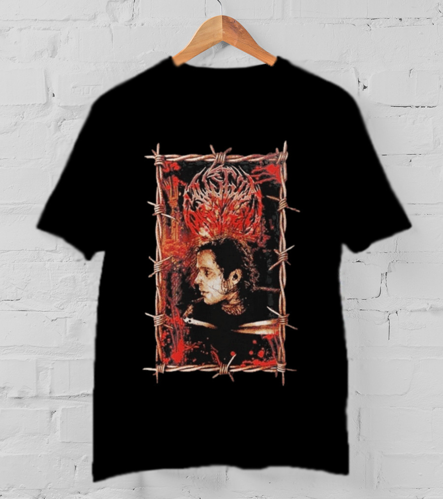 Austin Archey Barbed Wire Frame Art With Red Crown T-Shirt
