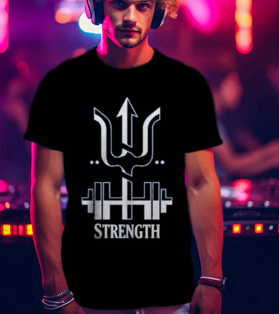Bryan Woo Strength Arrow And Barbell Motivational T-Shirt