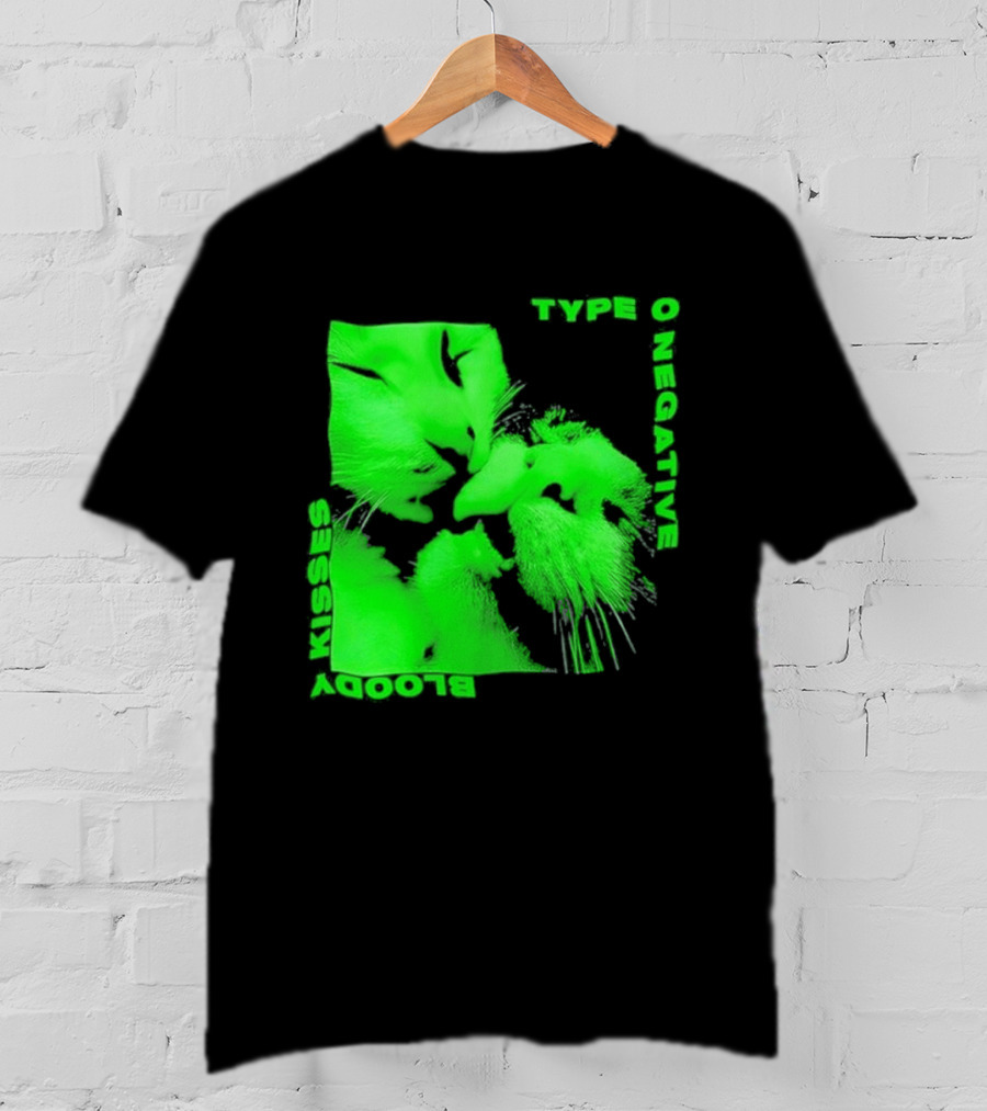 Type O Negative Cat Kissing Kisses Bloody T-Shirt