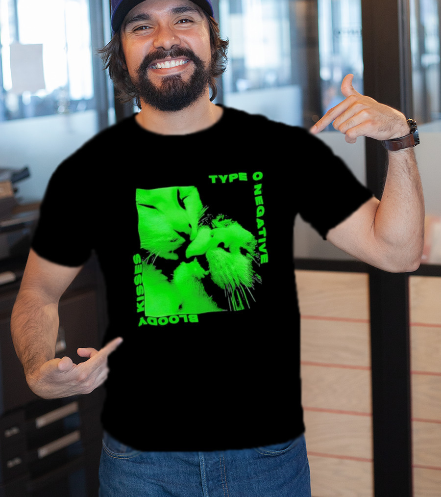 Type O Negative Cat Kissing Kisses Bloody T-Shirt