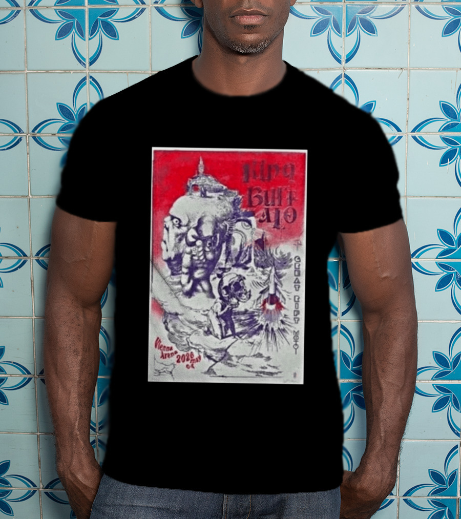 King Buffalo Vienna Arena May 4 2026 Concert Art Featuring Surreal Imagery And Space T-Shirt