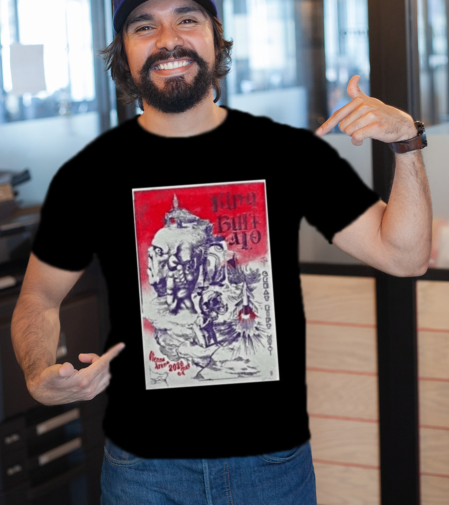 King Buffalo Vienna Arena May 4 2026 Concert Art Featuring Surreal Imagery And Space T-Shirt