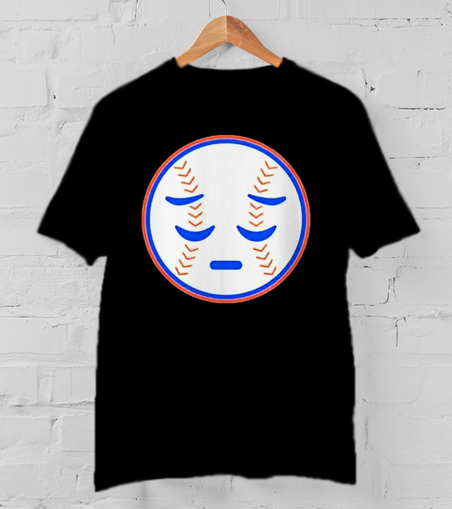 Disappointed Baseball Face New York Mets Emojis T-Shirt