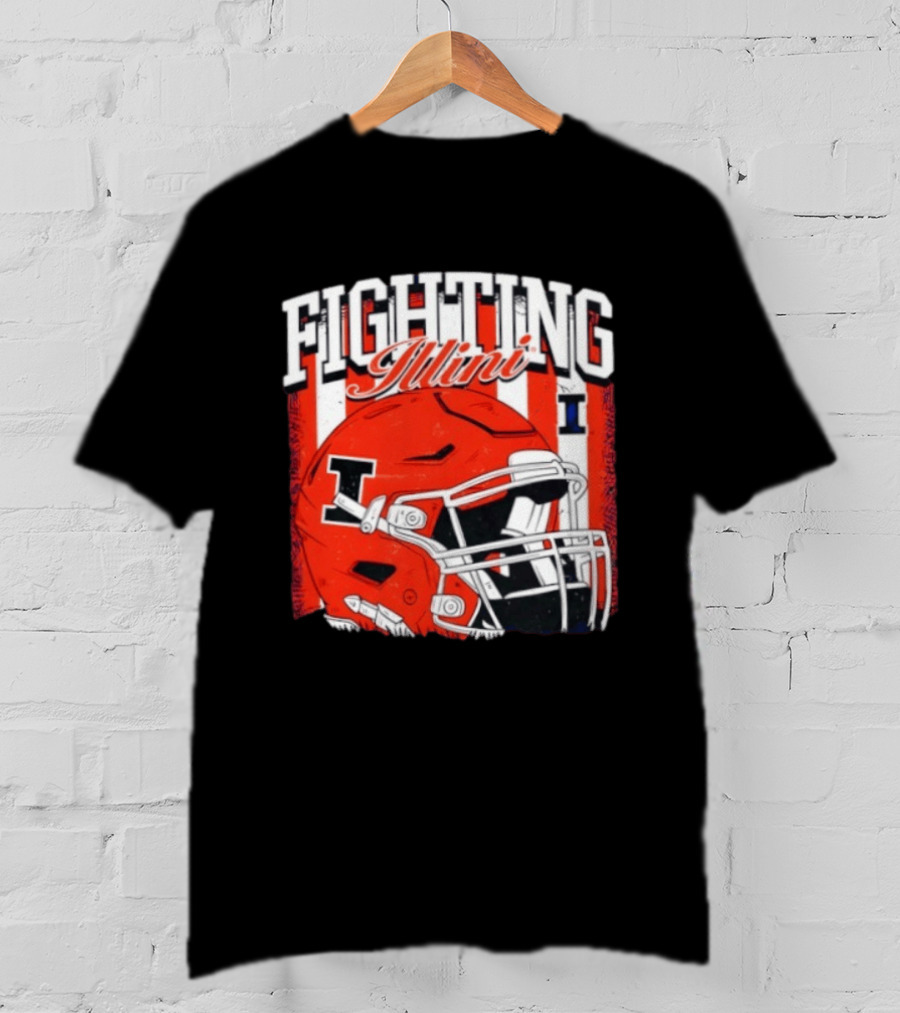 Fighting Illini NCAA Football Illinois Helmet T-Shirt