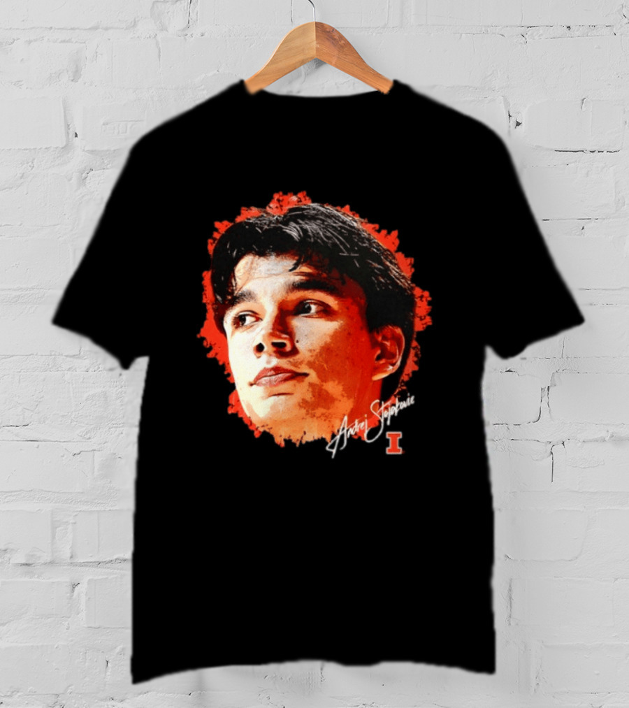 Illinois Fighting Illini Andrej Stojakovic NCAA Men's Basketball Game Face T-Shirt
