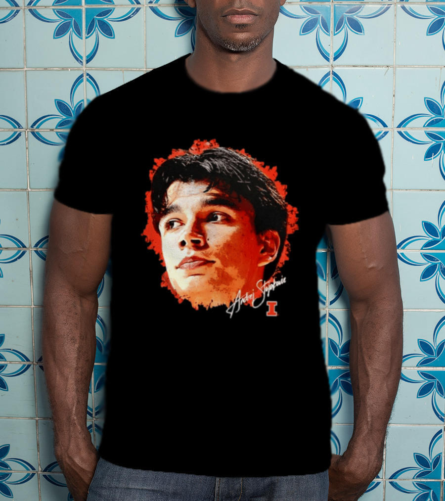 Illinois Fighting Illini Andrej Stojakovic NCAA Men's Basketball Game Face T-Shirt