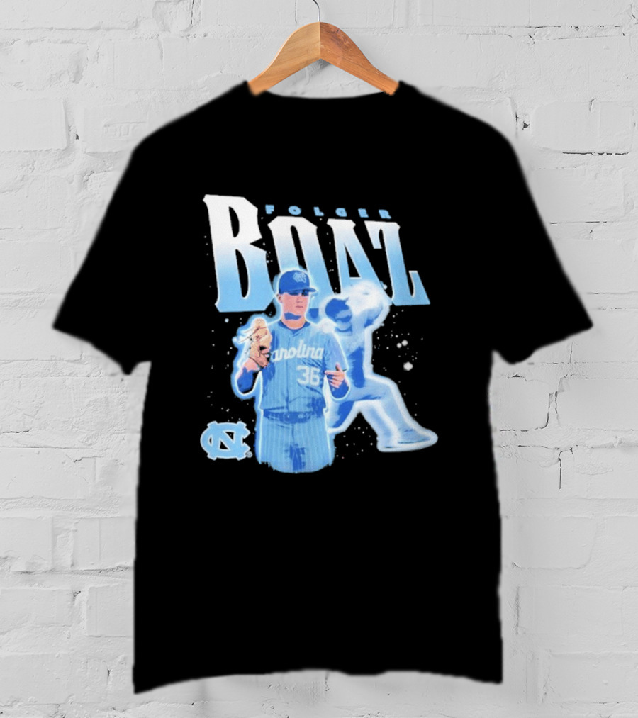 Folger Boaz Carolina Tar Heels Baseball 36 North Carolina Illustrated T-Shirt