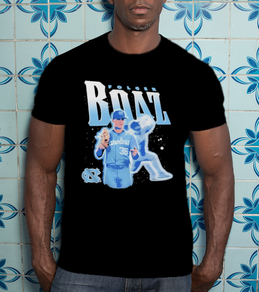 Folger Boaz Carolina Tar Heels Baseball 36 North Carolina Illustrated T-Shirt