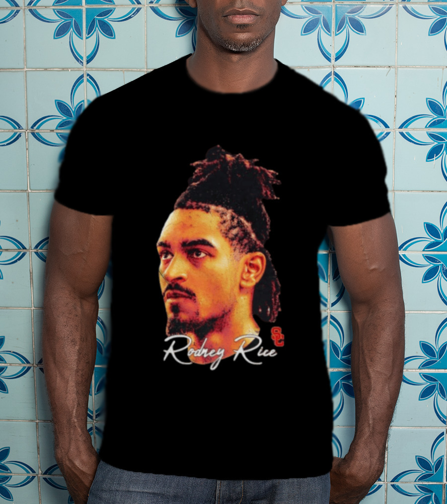 Rodney Rice USC Trojans NCAA Men's Basketball Game Face T-Shirt