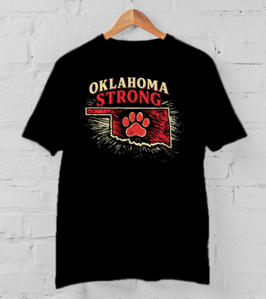 Oklahoma Strong 2026 State Pride Paw Print T-Shirt