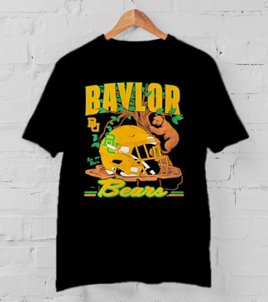 Baylor Bears Football Helmet With Bears And Trees T-Shirt