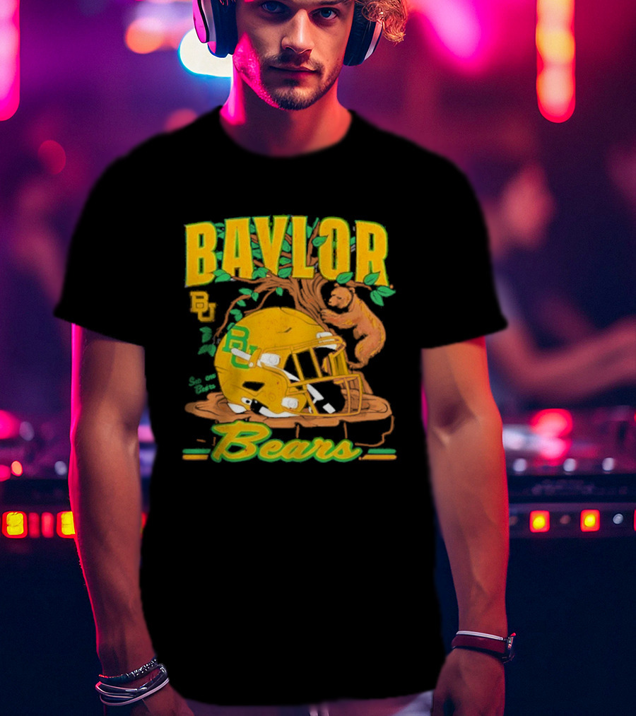 Baylor Bears Football Helmet With Bears And Trees T-Shirt