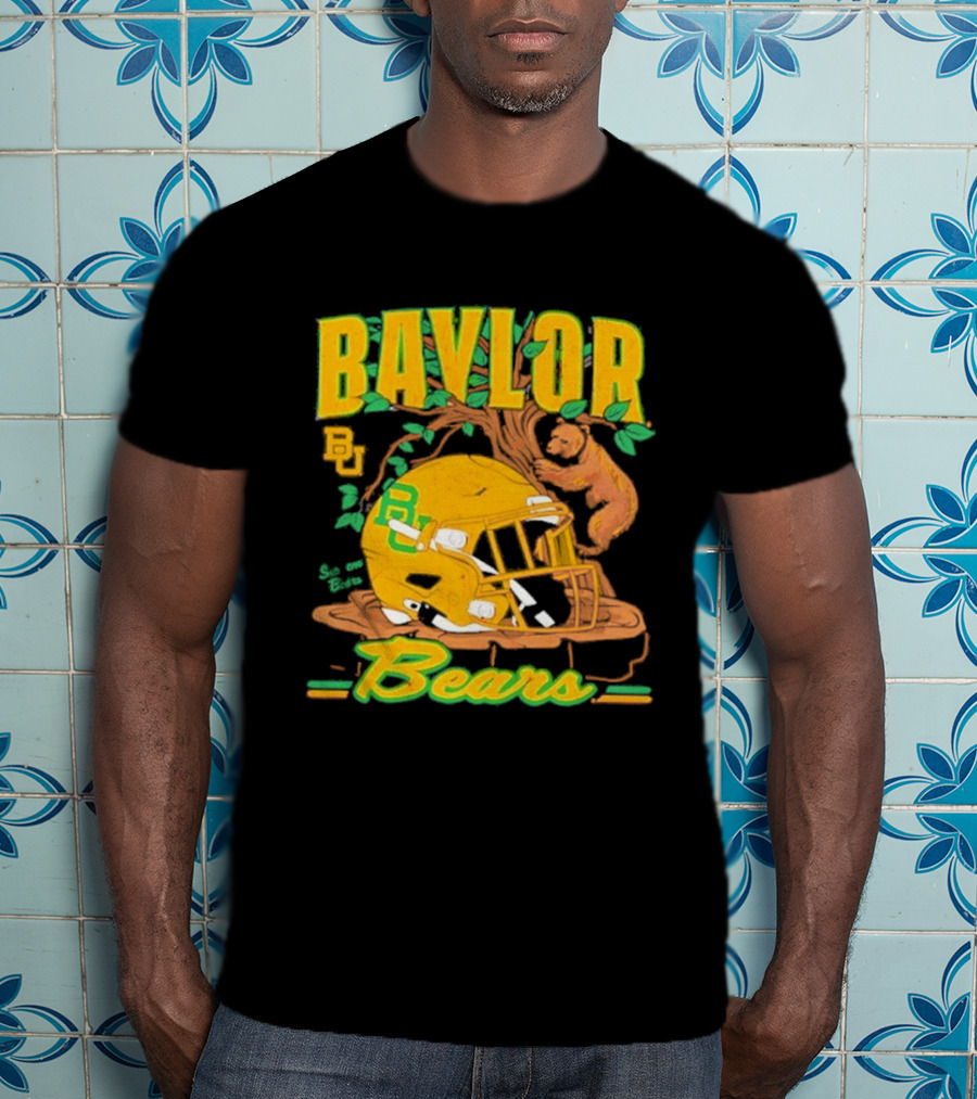 Baylor Bears Football Helmet With Bears And Trees T-Shirt