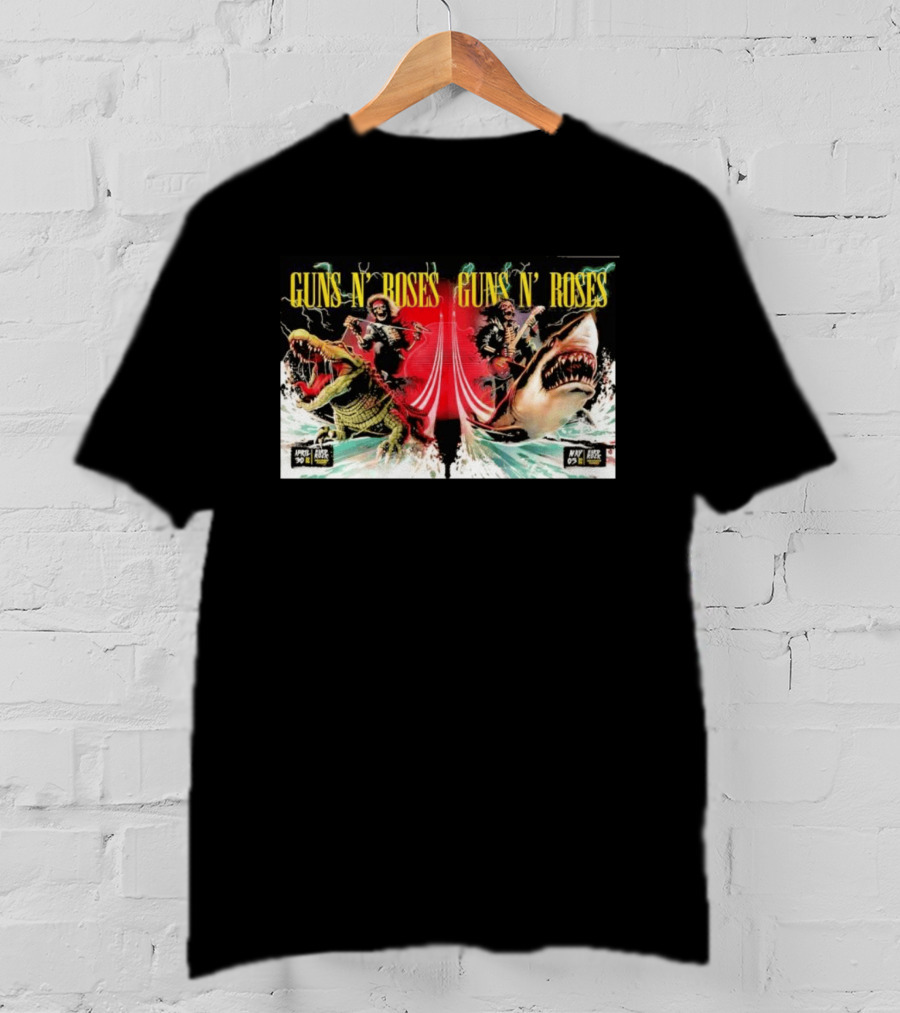 Guns N' Roses April 30 May 5 2026 Hollywood FL Crocodile Shark Skeleton Rock Tour T-Shirt
