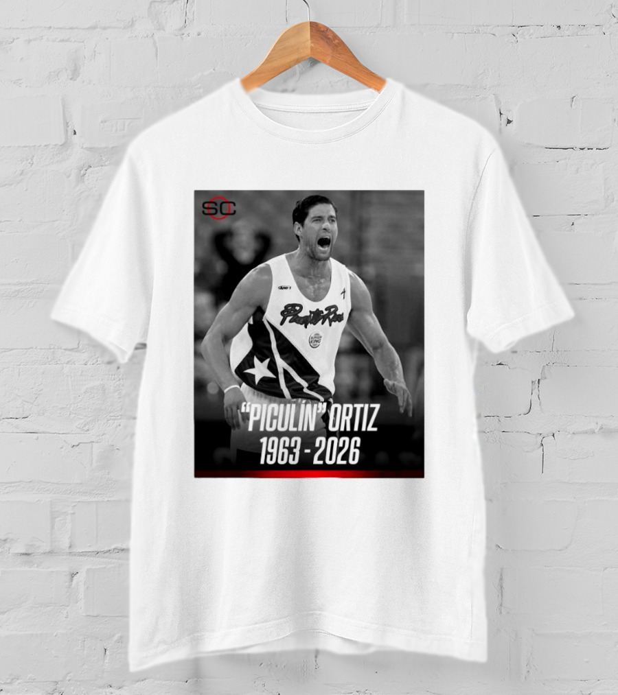 Piculín Ortiz Puerto Rico Basketball Legend 1963 2026 T-Shirt
