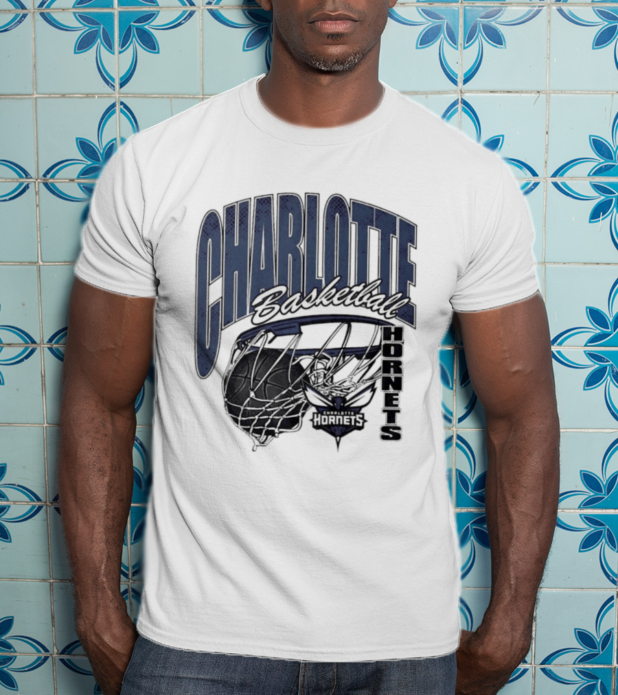 Charlotte Hornets Basketball Script Swish Iconic NBA Team T-Shirt
