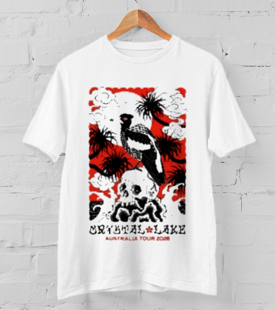 Crystal Lake Australia Tour 2026 Bird Skull Tropical T-Shirt
