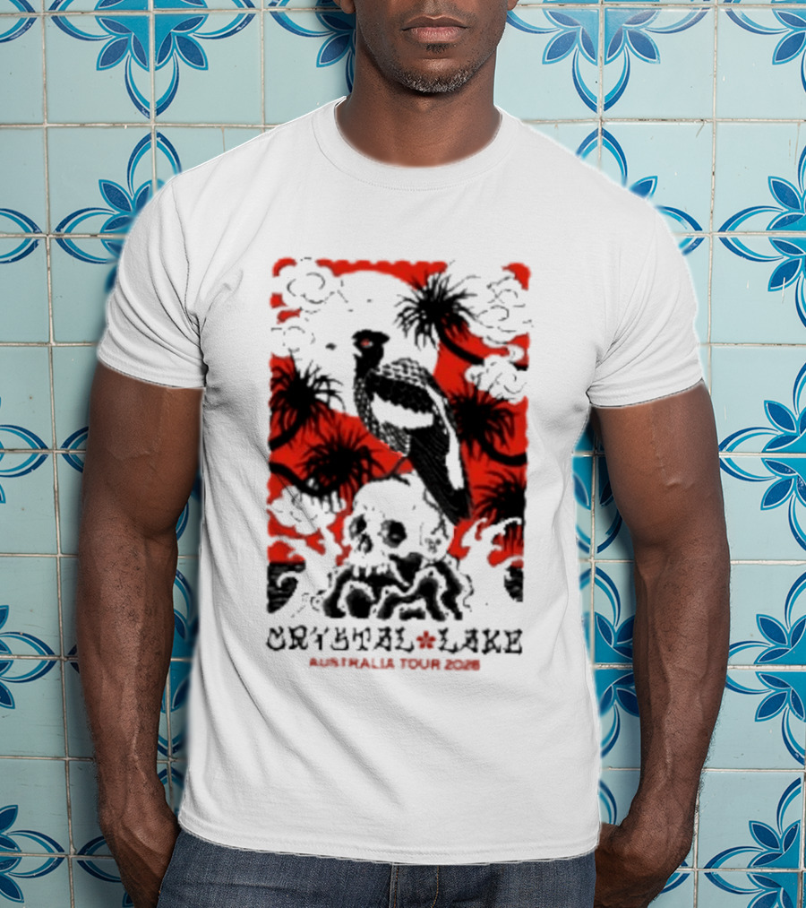 Crystal Lake Australia Tour 2026 Bird Skull Tropical T-Shirt