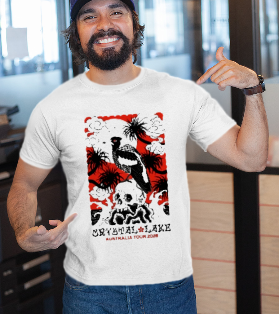 Crystal Lake Australia Tour 2026 Bird Skull Tropical T-Shirt