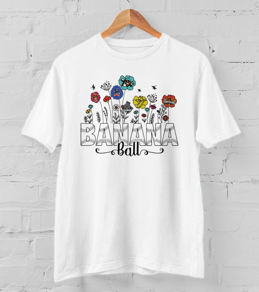Floral Banana Ball Wildflower Design With Blooms T-Shirt