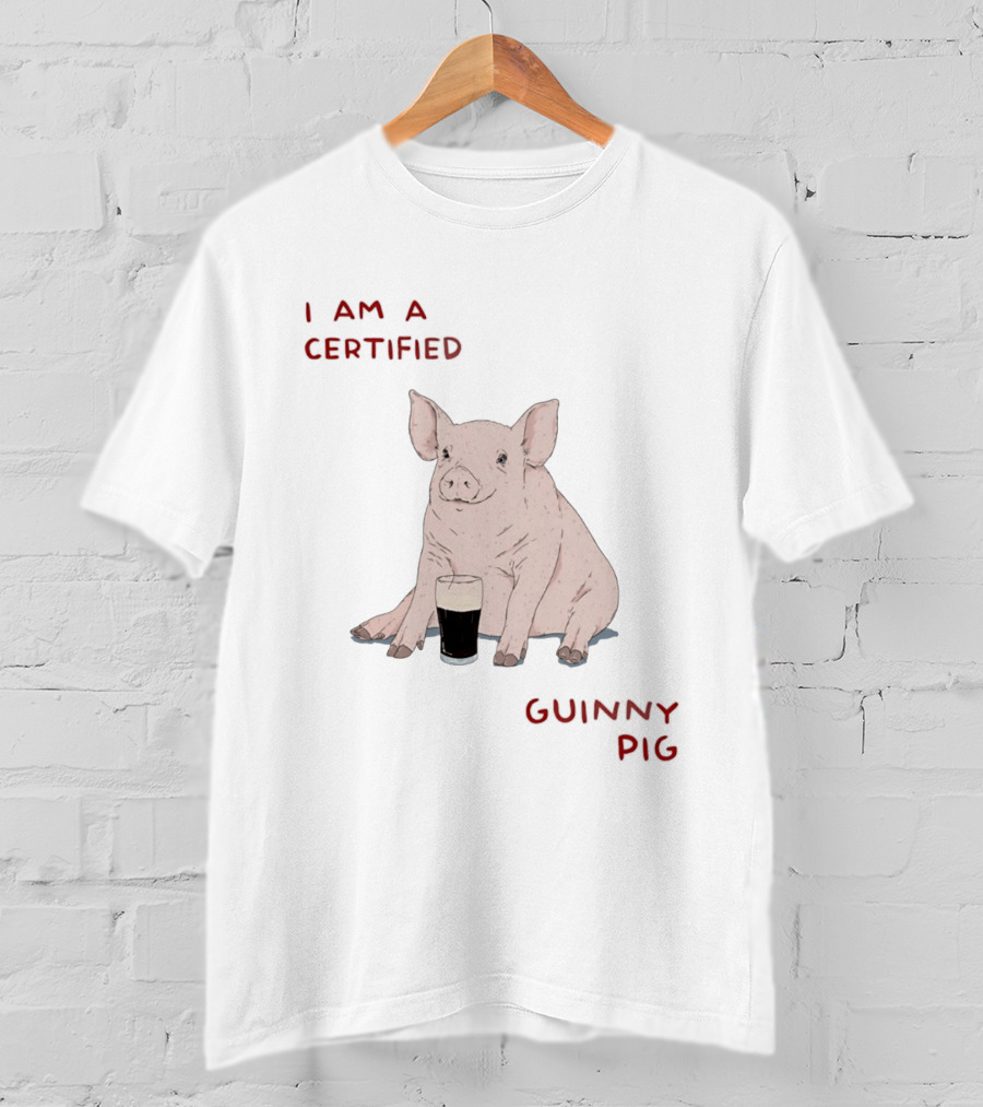 I Am Certified Guinny Pig With Beer Glass T-Shirt