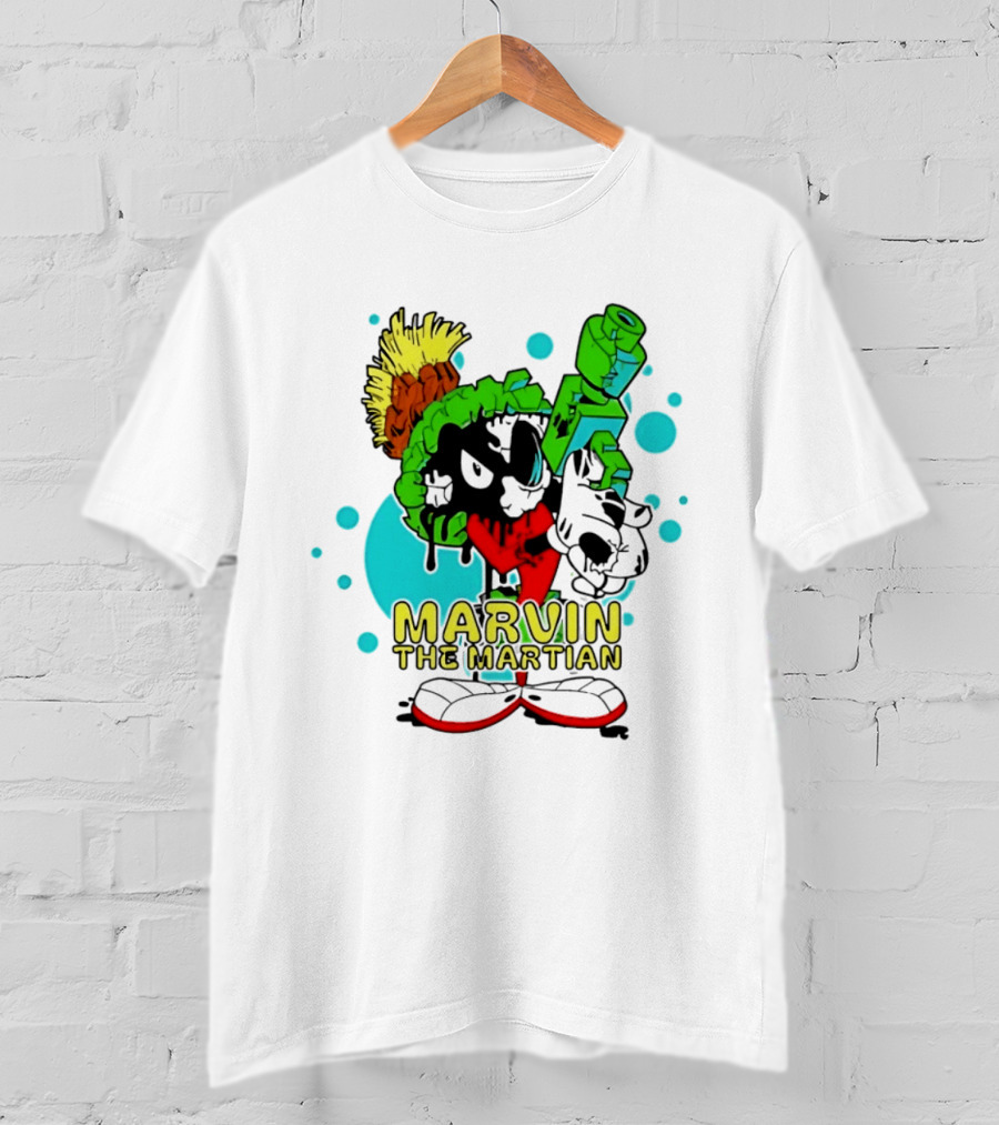 Marvin The Martian Retro Cartoon Character With Ray Gun T-Shirt