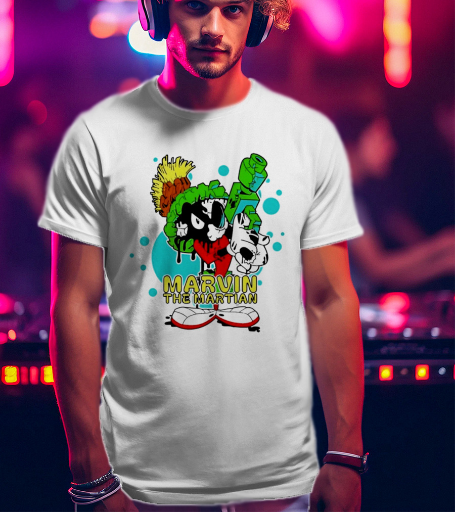 Marvin The Martian Retro Cartoon Character With Ray Gun T-Shirt