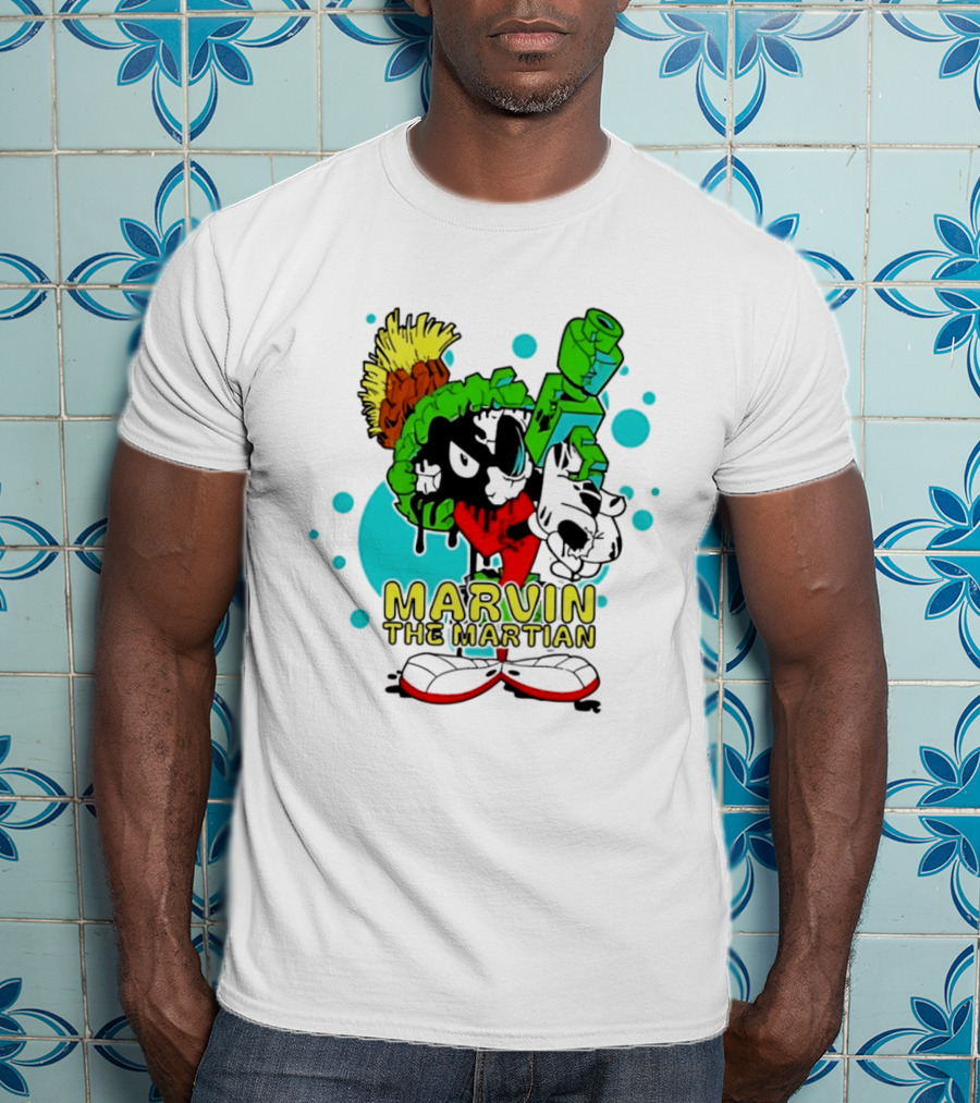 Marvin The Martian Retro Cartoon Character With Ray Gun T-Shirt