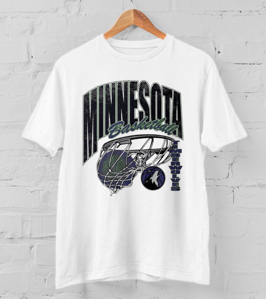 Minnesota Basketball Timberwolves Net And Ball T-Shirt
