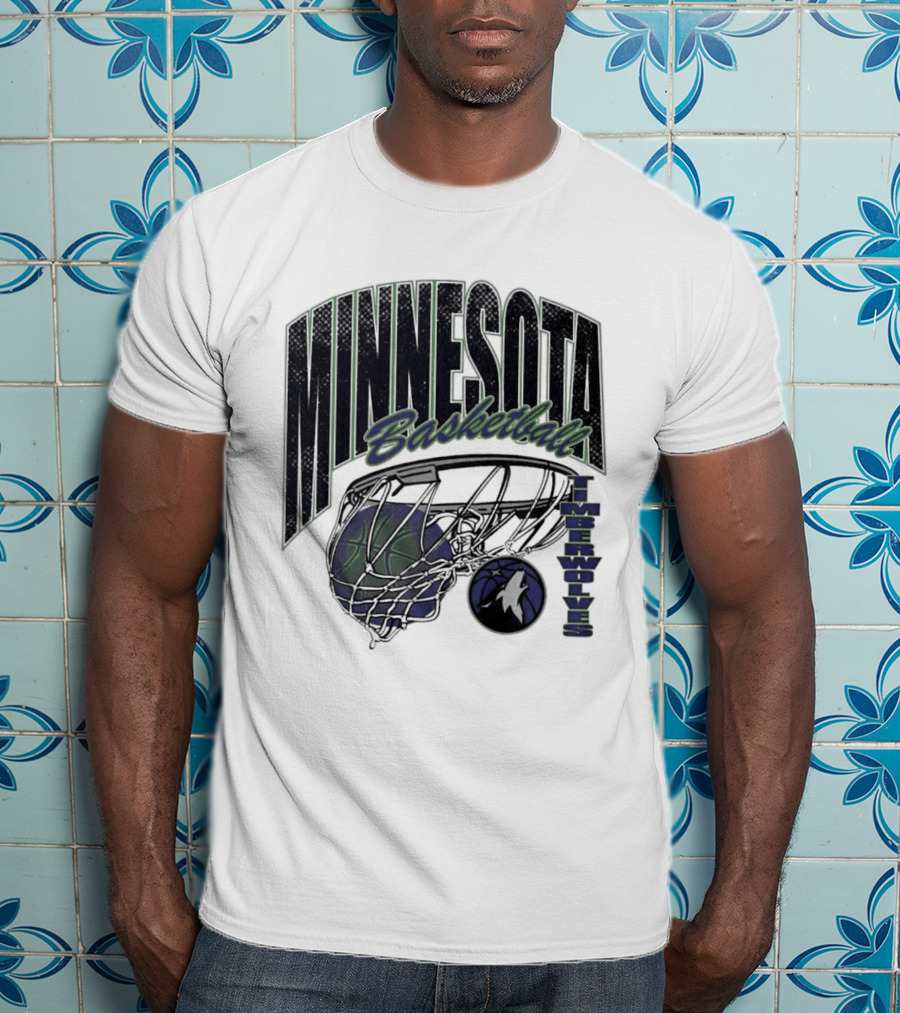 Minnesota Basketball Timberwolves Net And Ball T-Shirt