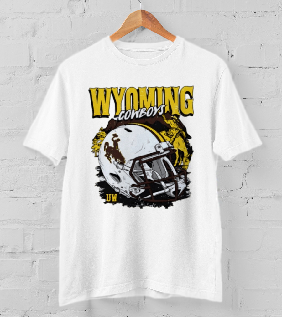 Wyoming Cowboys UW Football Helmet NCAA T-Shirt
