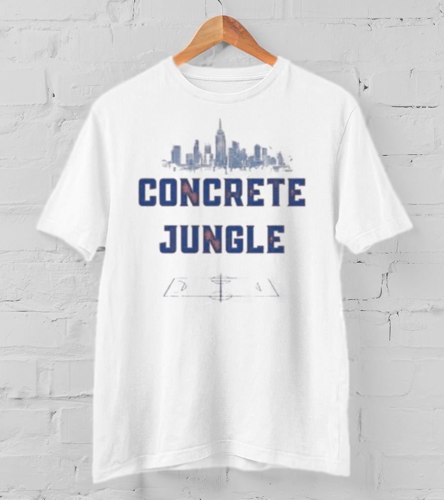 New York Knicks Concrete Jungle Skyline Basketball City Scene T-Shirt