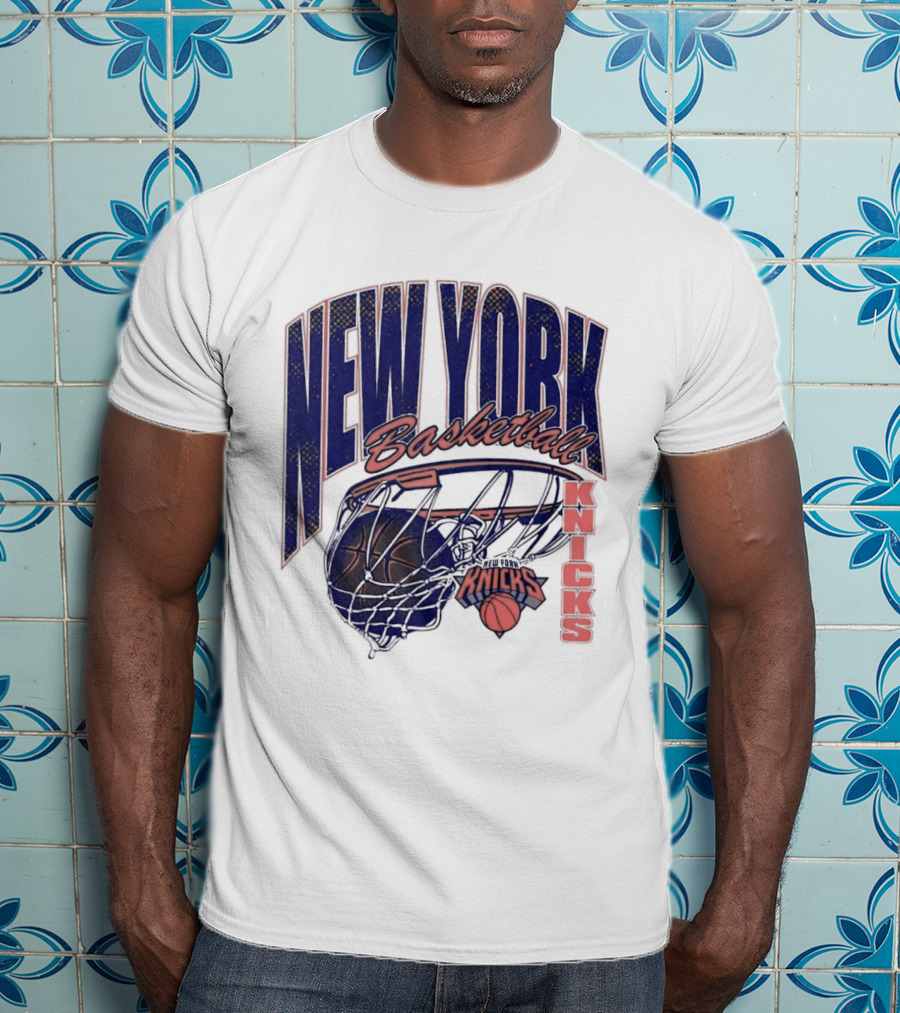 New York Basketball Knicks Net And Ball Swish T-Shirt