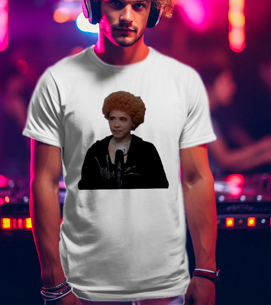 Obama Spice Meme Satirical Icon With Afro Wig T-Shirt