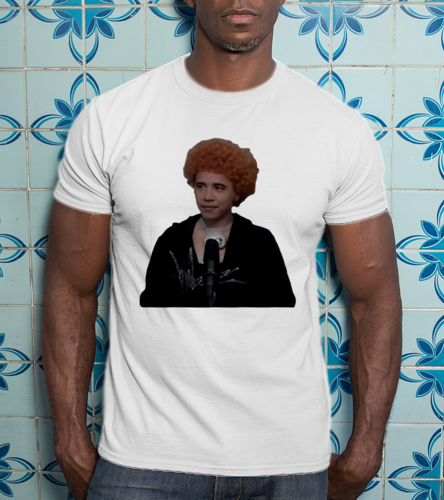 Obama Spice Meme Satirical Icon With Afro Wig T-Shirt