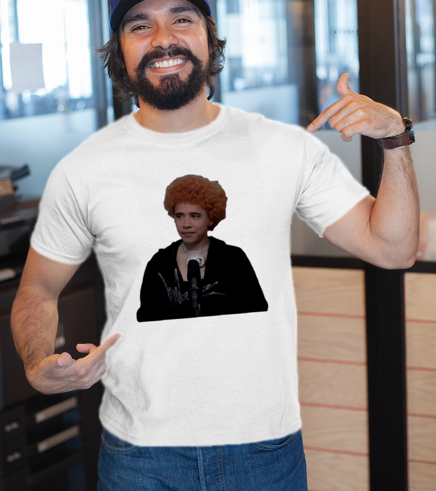 Obama Spice Meme Satirical Icon With Afro Wig T-Shirt