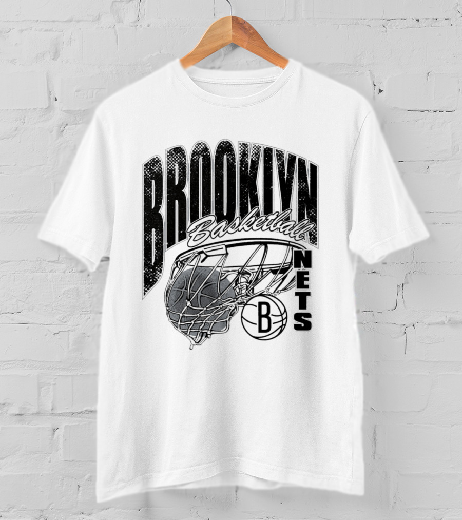 Brooklyn Basketball Nets Swish Ball Script T-Shirt