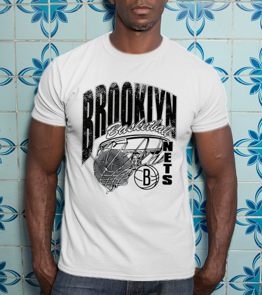 Brooklyn Basketball Nets Swish Ball Script T-Shirt