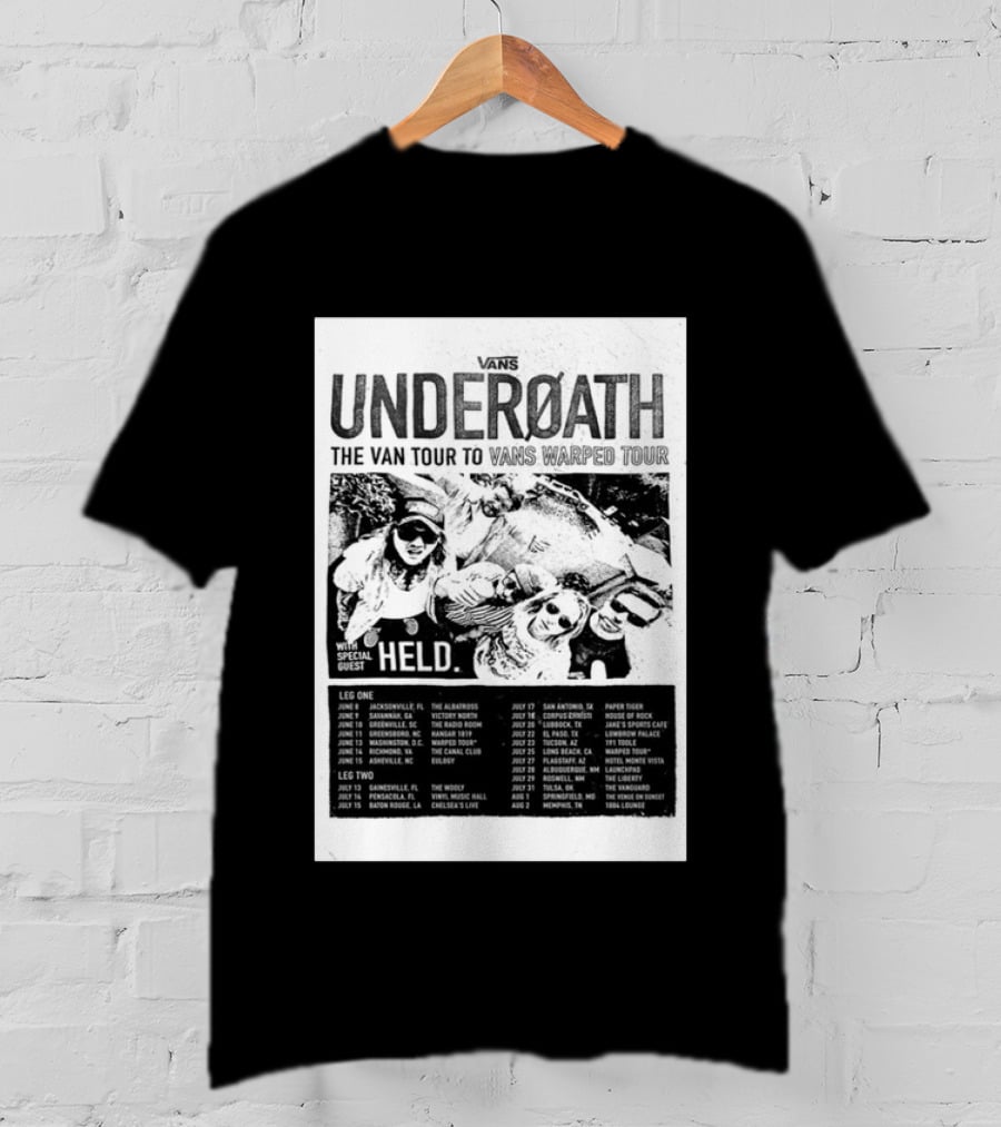 Vans Underoath The Van Tour To Vans Warped Tour 2026 With Special Guest Held T-Shirt