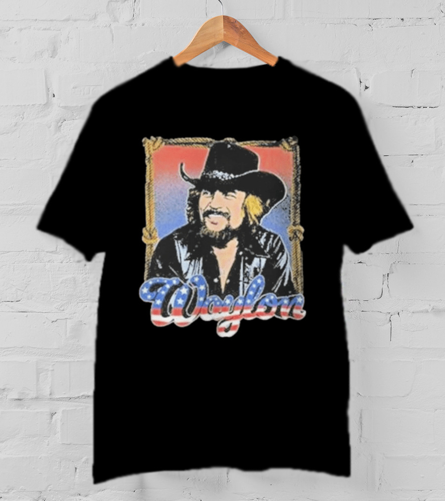 Waylon Jennings Cowboy Americana Country Music Legend T-Shirt